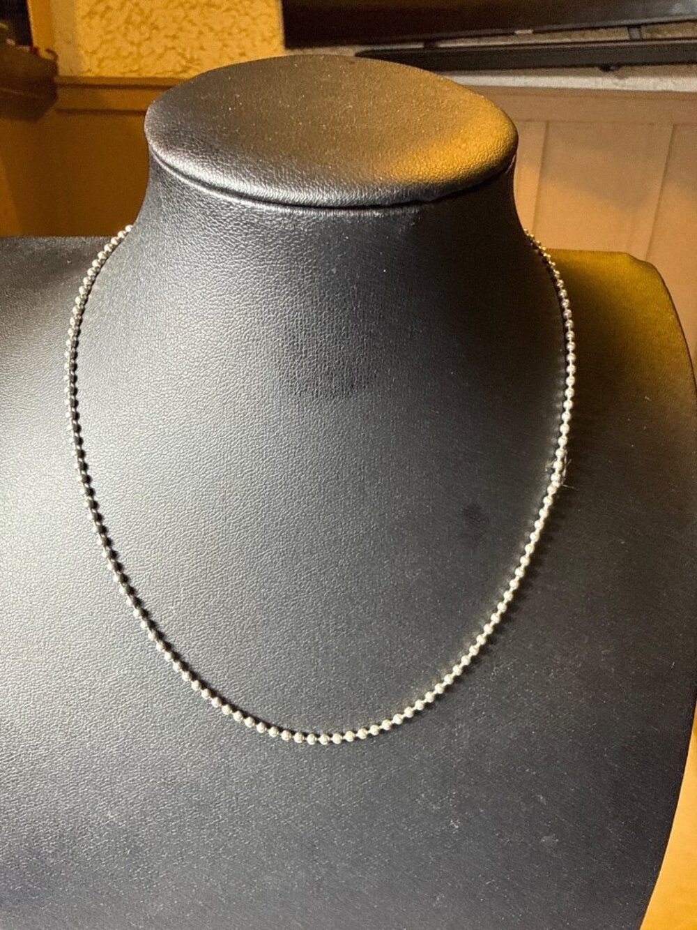 Silver Tone Ball Chain Necklace Minimalist Bead Choker 90s Alt Grunge Skater